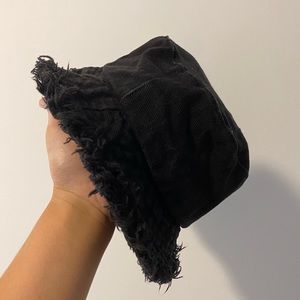 Black bucket hat - denim